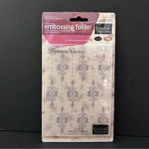 Couture Creations 4” x 6” embossing folder - LILLIPUTANA CURTAIN